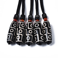 Тибетский Агат Буддийские украшения натуральный тибетский стиль дзи агат мала бусины кулон ожерелья, 9 -eye, 15.75~15.87 дюйм (40~40.3 см)