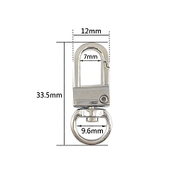 Платина Застежками сплава поворотные, для изготовления пакетов, платина, 33.5x12 мм, отверстие : 9.6 мм