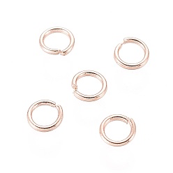 Розовое Золото 304 из нержавеющей стали открыты кольца прыжок, розовое золото , 24 датчик, 3x0.5 мм, Внутренний диаметр: 2 мм
