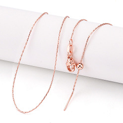 Розовое Золото Регулируемые слайдер латунные бостонские звенья цепи ожерелья для мужчин и женщин, долговечный, розовое золото , 19.69 дюйм (50 см)