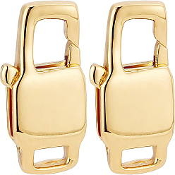 Real 18K Gold Plated Brass Lobster Claw Clasps, Rectangle, Real 18K Gold Plated, 12x8x3mm, Hole: 3x1mm, Inner Diameter: 4x3mm, 10pcs/box