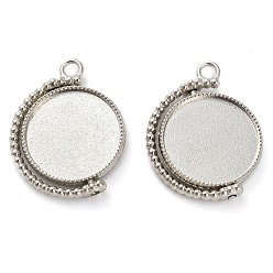Платина Цинк настройками подвески сплава кабошон, поворотные подвесные безели, плоско-круглые, платина, лоток : 20 мм, 31.5x24.5x3.5 мм, отверстие : 2.5 мм