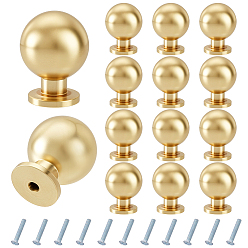 Золотой 24шт. алюминиевая ручка для дверцы шкафа, с винтом, круглые, золотые, 32x24 мм