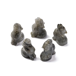 Лабрадорита Натуральные лабрадоритовые дисплеи, товары для украшения дома, волк, 38~40x25~29x16~26 мм