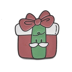 Box Рождественская тема цинковый сплав эмалированная брошь-булавка для рюкзака одежда, коробка, 27x25 мм