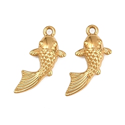 Fish 304 подвески из нержавеющей стали, ионное покрытие (ip), реальный 18 k позолоченный, рыба, 19x12x3.5 мм, отверстие : 1.2 мм