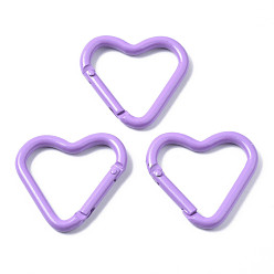 Средний Фиолетовый Алюминиевые пружинные кольца ворот, сердце, средне фиолетовый, 40.2~42x43~44x4.5~6 мм