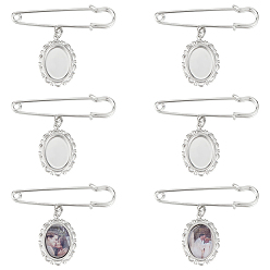 Нержавеющая Сталь Цвет Овальная заготовка своими руками 316 хирургические броши из нержавеющей стали, наборы для изготовления своими руками, цвет нержавеющей стали, 45x56 мм