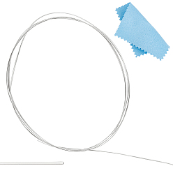 Argent 1m 925 fil d'argent sterling, demi-tour, avec un chiffon de polissage 1pc, argenterie, 0.6x0.2mm, Jauge 22