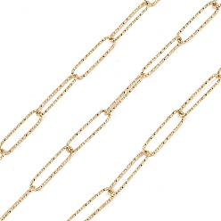 Золотой 304 цепи скрепки текстурированные нержавеющая сталь, несварные, с катушкой, золотые, 20x5x1 мм, около 32.81 футов (10 м) / рулон