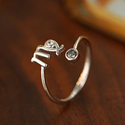 Дева Кольца-манжеты из стерлингового серебра с родиевым покрытием, инкрустированные кубическими цирконами, созвездий, платина, Дева, внутренний диаметр: 925 мм