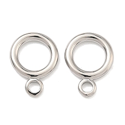 Платина Поручни из латунной трубки, долговечный, без кадмия и без свинца, стойки покрытие, платина, 15.5x11.5x2 мм, отверстие : 2.2 мм, внутренний диаметр: 7 мм