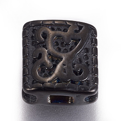 Черный Цвет Металла 304 подвески из нержавеющей стали, прямоугольные, металлический черный , 8x7.5x4 мм, отверстие : 2.5 мм