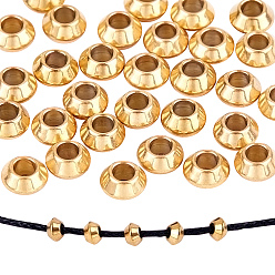 Golden 304 Stainless Steel Spacer Beads, Rondelle, Golden, 4x2mm, Hole: 1.4mm, 50pcs/box