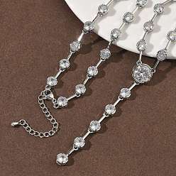 Плоский Круглый Ожерелья из латуни с прозрачными кубическими цирконами и паве, стойки покрытие, долговечный, без кадмия и без свинца, платина, плоско-круглые, 16.93 дюйм (43 см)