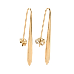 Cone 304 из нержавеющей стали болтаться серьги, для женщин, конус узор, 38x3.5 мм, штифты : 0.8 мм