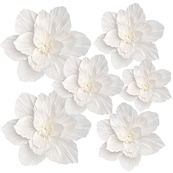 Белый 5шт. искусственные цветы из крепированной бумаги, для оформления свадебного торжества, белые, 16.7x6 см