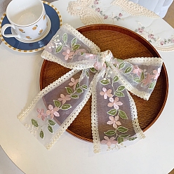 Pink 30 ярдов поликоттоновая вышивка цветочной кружевной лентой, аксессуары для одежды, розовые, 3-1/2 дюйм (90 мм)