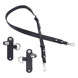 Platinum Leather Bag Straps, with Suspension Clasps, Platinum, 83x2.5x0.3cm