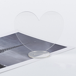 Clear Acrylic Craft Blank Photo Frame Stand, Heart, Clear, Heart: 91.45x100mm