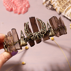 Дымчатый Кварц Резинки для волос из натурального дымчатого кварца, корона для волос, для женщин девушек, 270x180x30 мм