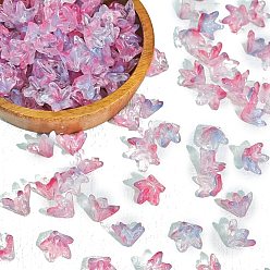 Фламинго Прозрачные колпачки для бусин в стиле лэмпворк, цветок, фламинго, 12x10 мм