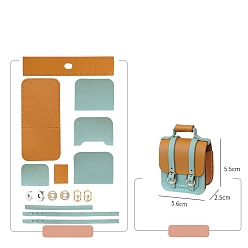 Оранжевый Набор сумок для наушников своими руками, включая материалы сумки из искусственной кожи, сумка-подкова с железной пряжкой, оранжевые, 5.5x5.6x2.5 см