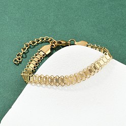 Настоящее золото 22K 304 женские браслеты-цепочки со звеньями из нержавеющей стали, овальные, вакуумное покрытие pvd, реальный 22 k позолоченный, 7-1/8 дюйм (18.2 см)