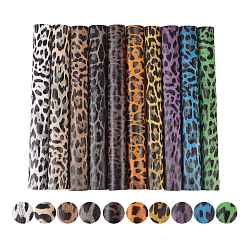 Couleur Mélangete 10 pcs 10 couleurs laser pu cuir tissu imprimé léopard, pour accessoires de vêtement, couleur mixte, 30x20x0.1 cm