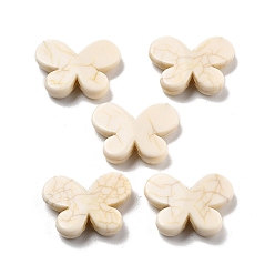 Бланшированный Миндаль Хрустящие непрозрачные акриловые бусины, имитация бирюзовый, бабочка, бланшированный миндаль, 12.5x17x4 мм, отверстие : 1.6 мм