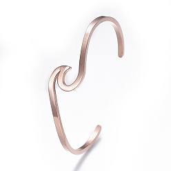 Розовое Золото 304 из нержавеющей стали манжеты браслеты, розовое золото , 2-1/4 дюйм x 1-3/4 дюйм (5.65x4.6 см)