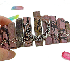 Родонит Резинки для волос из натурального зеленого авантюрина, аксессуары для волос для женщин и девочек, луна, 250x150x50 мм