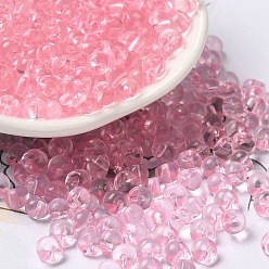 Pink Transparente Acryl Perlen, oben gebohrt, runde Suzumaru-Perlen, rosa, 5.5x5x4 mm, Bohrung: 1.2 mm, ca. 8333 Stk. / Set
