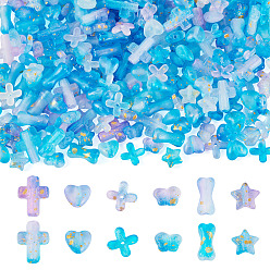 Темно-Голубой Наборы для изготовления ювелирных изделий своими руками, включая акриловые бусины, колпачки для бусин и подвески, глубокое синее небо, 16x12.5x4.5 мм, отверстие : 2.5 мм