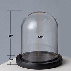 Черный Стеклянный купол арки, декоративная витрина, Террариум в виде колокольчика с подставкой из эва, чёрные, 100x150 мм