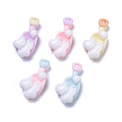 Посуда Непрозрачные милые кабошоны из смолы, разноцветные, шпатель, 15.5x8x5 мм