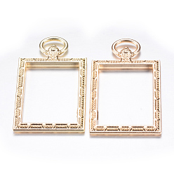 Золотой Нержавеющая сталь, для diy уф смолы, эпоксидная смола, Прессованные цветочные украшения, без кадмия, без никеля и без свинца, прямоугольные, золотые, 52x31x3 мм, отверстие : 9x3 мм