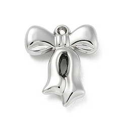 с Покрытием Серебра Покрытие акриловые подвески, с петлей, бантом, со серебряным покрытием, 30x25x6 мм, отверстие : 2 мм