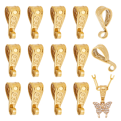 Золотой 30шт ионное покрытие (IP) 304 трубки из нержавеющей стали, петля под залог, слеза, золотые, 15.5x6x6 мм, отверстие : 3x2 мм, внутренний: 8x5 mm