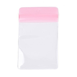 Бледно-Розовый Прямоугольные прозрачные подарочные пакеты из ЭВА с застежкой-молнией, топ сумки печать, розовый жемчуг, 11.5x7x0.03 см
