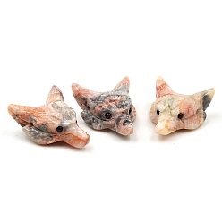 Сумасшедший Агат Резные фигурки головы целебного волка из натурального сумасшедшего агата, Украшения из камня с энергией Рейки, 38x28 мм, отверстие: 2~2.5 мм