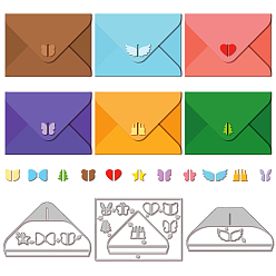 Envelope Углеродистая сталь разрезает трафареты, для diy scrapbooking, Фотоальбом, декоративная бумага для тиснения, форма для поздравительных открыток, конверт, 150x75~107x0.8 мм, 3 шт / комплект