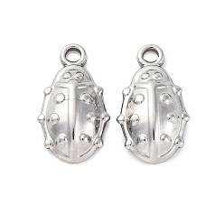 Нержавеющая Сталь Цвет 304 прелести нержавеющей стали, коровка, цвет нержавеющей стали, 12.5x7.5x2.5 мм, отверстие : 1.2 мм