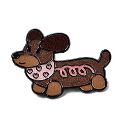 Коричневый Эмалированные значки с таксами, Черные металлические застежки для значков на лацкан для рюкзака или одежды, чёрные, коричневые, 36x25.5 мм