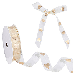 Прозрачный Полиэстеровая проволочная лента с узором в виде сердца, для упаковки подарков, прозрачные, 5/8 дюйм (17 мм), около 10.00 ярдов (9.14 м) / рулон