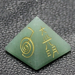 Зеленый Авантюрин Оргонитовая пирамида, натуральный зеленый авантюрин заостренные украшения для дома, лечебные пирамиды, для снятия стресса исцеляющая медитация, 32x32x30 мм