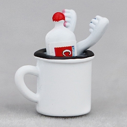 Белый Сплав зубная щетка зубная паста набор миниатюрные украшения, аксессуары для домашнего кукольного домика с микро-ландшафтом, притворяясь опорными украшениями, белые, 20 мм