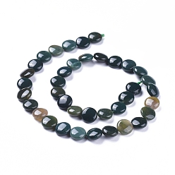 Bloodstone Natural Bloodstone Beads Strands, Heliotrope Stone Beads, Flat Round, 10~11x4~5mm, Hole: 0.8~1mm, about 39pcs/Strand, 15.35 inch(39cm)