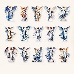 Сэнди Коричневый Скульптура для женщин, набор водонепроницаемых наклеек для домашних животных, декоративные наклейки, для бутылок с водой, портативный компьютер, багаж, чашка, компьютер, мобильный телефон, скейтборде, гитарные наклейки, песчаный коричневый, 83~84x65~78x0.1 мм, 15 стили, 1 шт / стиль, 15 шт / комплект