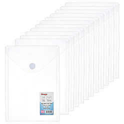 Clear Transparent Plastic Envelopes Folders, Document File Folder with Hook & Loop Closure, for School Home Office Work, Rectangle, Clear, 25x18x0.1cm